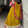 Mustard Rayon Gotta Patti Lehenga Choli