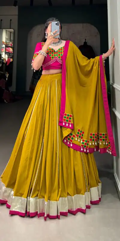 LNB 1694 Mustard Color Pure Rayon Plain Lace Border With Gotta Patti Lehenga Choli Wedding, Party, Festive, Events Etc. Delivery 4-6 Working Days Rs 3199 | Lehenga, Bollywood Lehenga, Creative Lehenga, Designer Lehenga, Embroidered Lehenga, Party Wear Lehenga
