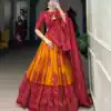 LNB 1229 Mustard Color Tasar Silk Bandhej Print Lehenga Choli Wedding, Party, Festive, Events Etc. Delivery 4-6 Working Days Rs 2249 | Lehenga, Bollywood Lehenga, Creative Lehenga, Designer Lehenga, Embroidered Lehenga, Party Wear Lehenga