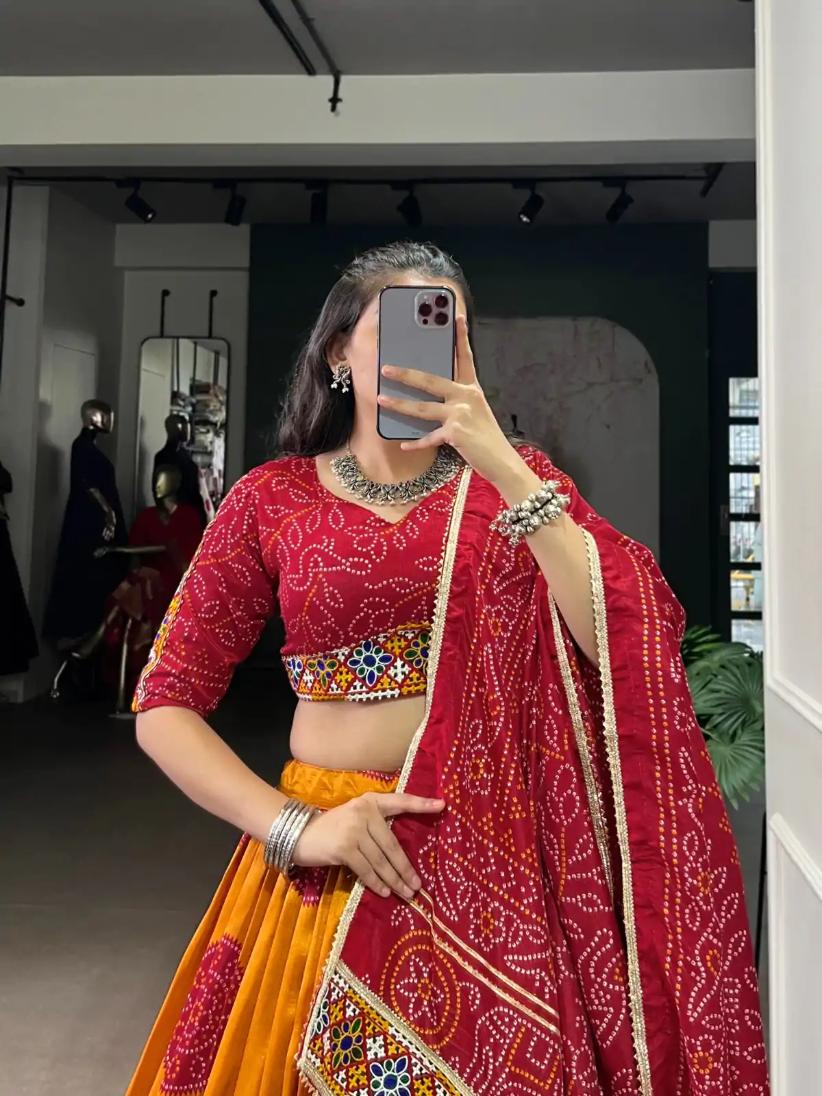 LNB 1736 Mustard Color Tasar Silk Bandhej Print And Gamthi Work Lehenga Choli Wedding, Party, Festive, Events Etc. Delivery 4-6 Working Days Rs 3499 | Lehenga, Bollywood Lehenga, Creative Lehenga, Designer Lehenga, Embroidered Lehenga, Party Wear Lehenga