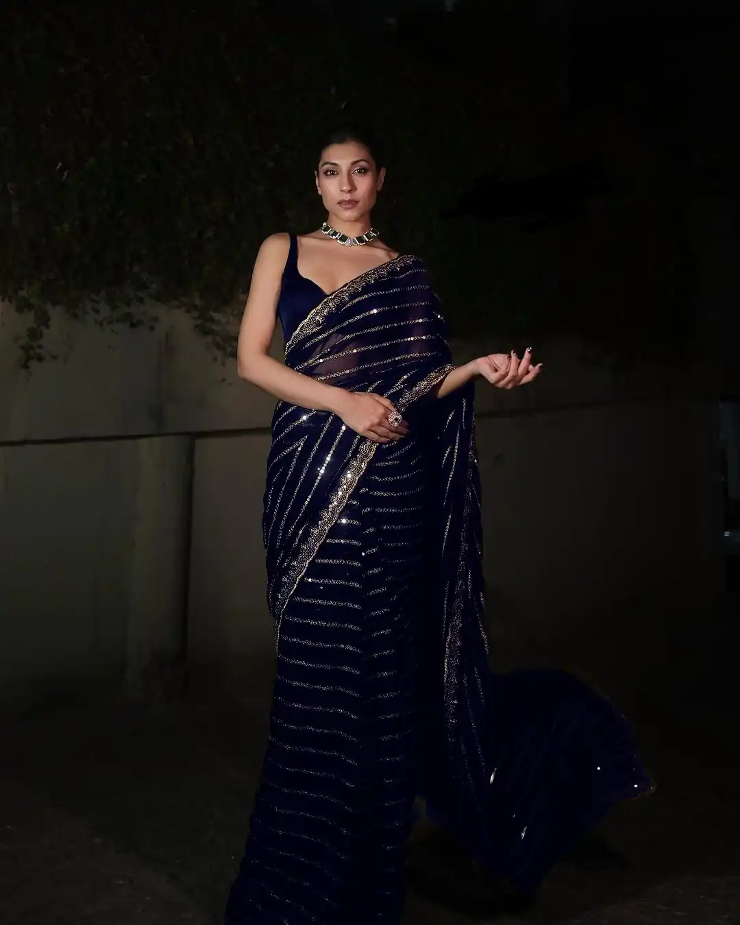 DF 3393 Navy Blue Color Georgette 5MM Sequins Embroidery Work Saree Casual, Wedding, Festive, Events . Expected Delivery  4-6 Working Days @1799/- only                                                 | Sarees, Bollywood Sarees, Creative Sarees, Designer Sarees, Embroidered Sarees, Ethnic Saree, Modern Digital sarees, Party Wear Sarees