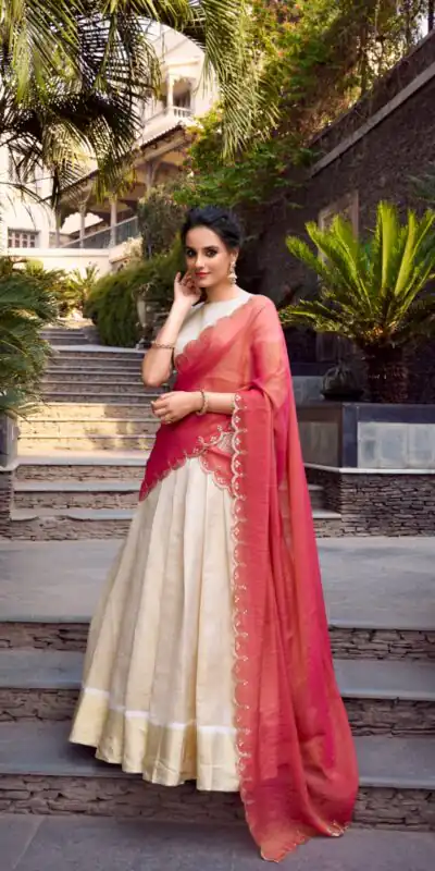 LNB 2011 Off White Color Jacquard Chex Zari Weaving Work Lehenga Choli Wedding, Party, Festive, Events Etc. Delivery 4-6 Working Days Rs 2099 | Lehenga, Bollywood Lehenga, Creative Lehenga, Designer Lehenga, Embroidered Lehenga, Party Wear Lehenga