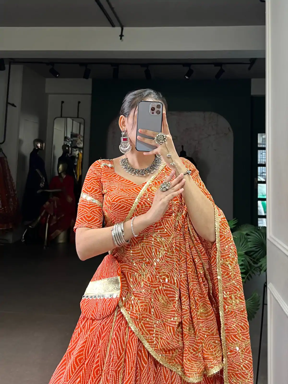 LNB 1701 Orange Color Georgette Bandhej Print And Embossed Lace Lehenga Choli Wedding, Party, Festive, Events Etc. Delivery 4-6 Working Days Rs 3999 | Lehenga, Bollywood Lehenga, Creative Lehenga, Designer Lehenga, Embroidered Lehenga, Party Wear Lehenga