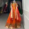 YNF 5302 Orange Color Jacquard Silk Paithani Designer Gown Casual, Wedding Festive, Events, Designer Party Wear Expected Delivery 4-6 Working Days @2549 | Gowns, Bollywood Gowns, Creative Gowns, Designer Gowns, Embroidered Gowns, Party Wear Gowns
