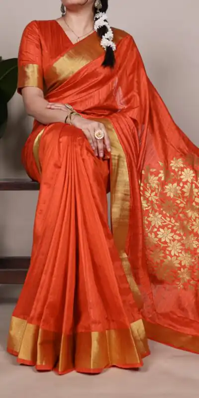 YNF 7903 Orange Color Raw Silk Zari Weaving Work Saree Casual, Wedding, Festive, Events . Expected Delivery  4-6 Working Days @1699/- only                                                                                | Sarees, Bollywood Sarees, Creative Sarees, Designer Sarees, Embroidered Sarees, Ethnic Saree, Modern Digital sarees, Party Wear Sarees