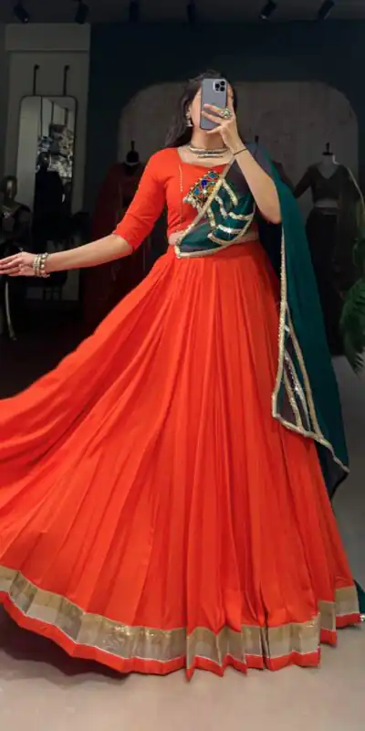 LNB 1651 Orange Color Pure Rayon Embossed Design Lace Touch Up Lehenga Choli Wedding, Party, Festive, Events Etc. Delivery 4-6 Working Days Rs 3199 | Lehenga, Bollywood Lehenga, Creative Lehenga, Designer Lehenga, Embroidered Lehenga, Party Wear Lehenga