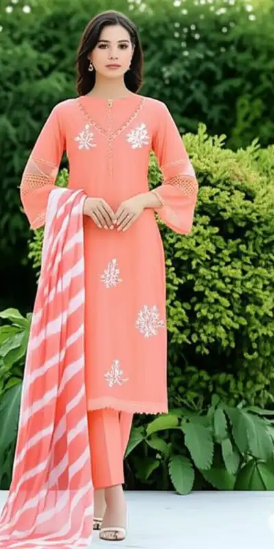 LG 1951 Peach Color Roman Silk Embroidery Work On Front Side Salwar Suit Casual, Wedding, Festive, Events . Expected Delivery  4-6 Working Days @1999/- only      | Jump Suits, Salwar suit, Designer Suits, Casual Suits, Creative suits, Palazzo Suits, Party Wear Suits, Patiala Suits, Straight Suits