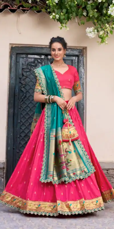 LNB 2014 Pink Color Jacquard Silk Zari Work Sequins Thread Embroidery Lehenga Choli Wedding, Party, Festive, Events Etc. Delivery 4-6 Working Days Rs 3749 | Lehenga, Bollywood Lehenga, Creative Lehenga, Designer Lehenga, Embroidered Lehenga, Party Wear Lehenga