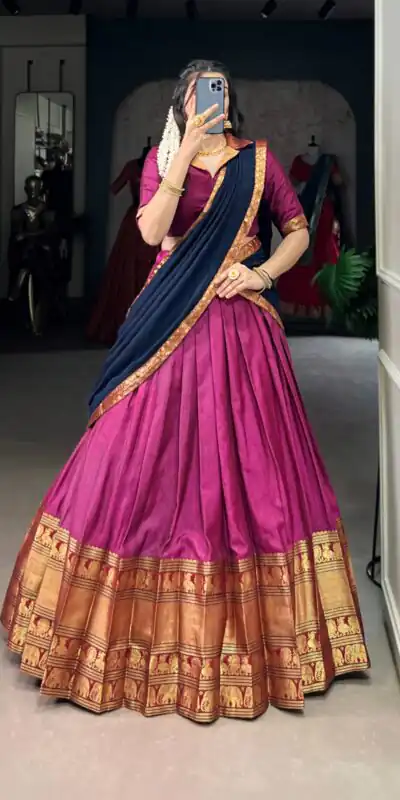 LNB 2040 Pink Color Narayan Pet Zari Weaving Lehenga Choli Choli Festive Party Wedding, Events etc. Delivery 4-6 Working Days @1899/- | Lehenga, Bollywood Lehenga, Creative Lehenga, Designer Lehenga, Embroidered Lehenga, Party Wear Lehenga