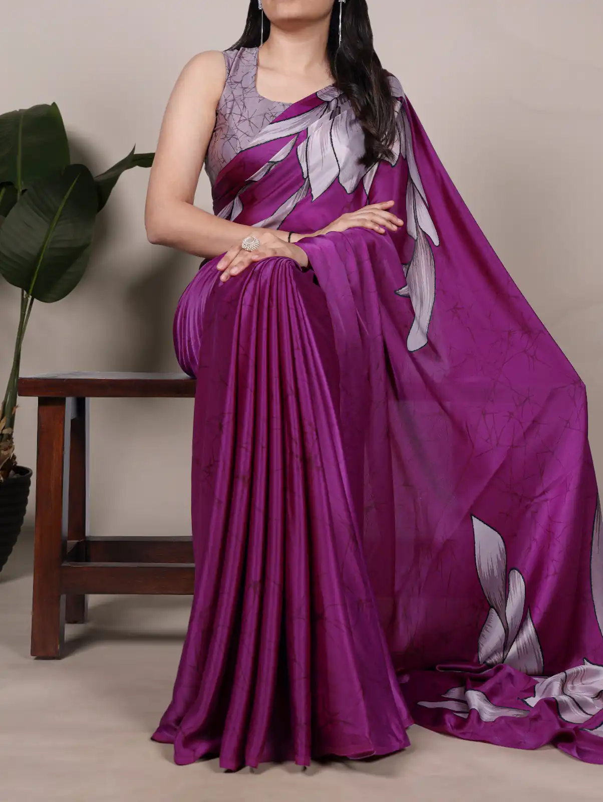 YNF 7054 Pink Color Satin Silk Floral Printed Saree Casual, Wedding, Festive, Events . Expected Delivery  4-6 Working Days @1549/- only                                                                                | Sarees, Bollywood Sarees, Creative Sarees, Designer Sarees, Embroidered Sarees, Ethnic Saree, Modern Digital sarees, Party Wear Sarees