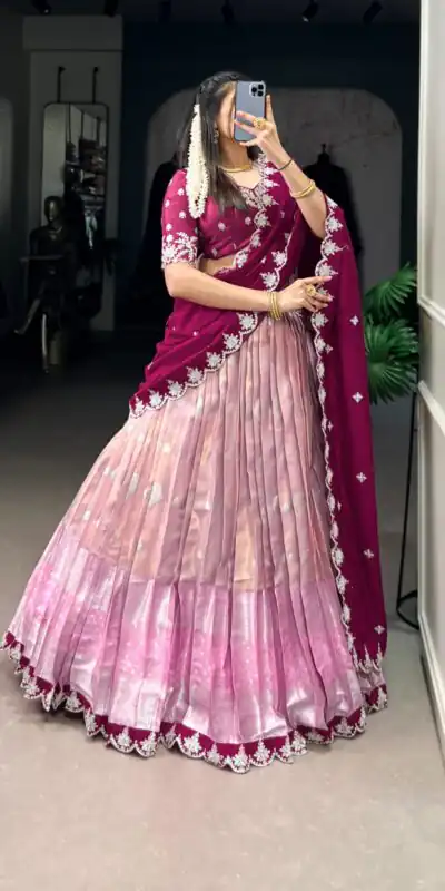 LNB 2024 Pink Color Zari Kota Weaving Work Sequins Thread Embroidery Lehenga Choli Festive Party Wedding, Events etc. Delivery 4-6 Working Days @2999/- | Lehenga, Bollywood Lehenga, Creative Lehenga, Designer Lehenga, Embroidered Lehenga, Party Wear Lehenga