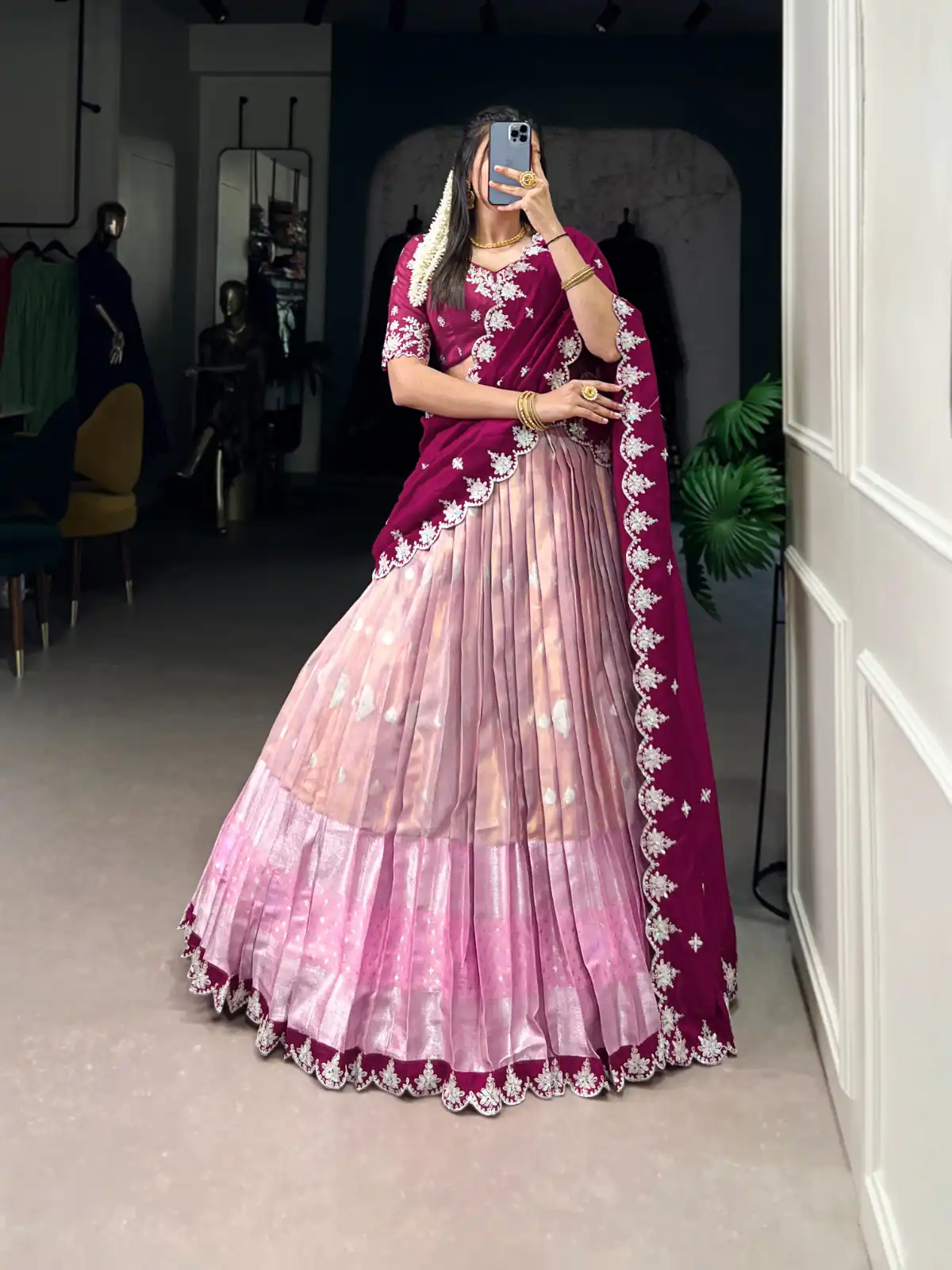 LNB 2024 Pink Color Zari Kota Weaving Work Sequins Thread Embroidery Lehenga Choli Festive Party Wedding, Events etc. Delivery 4-6 Working Days @2999/- | Lehenga, Bollywood Lehenga, Creative Lehenga, Designer Lehenga, Embroidered Lehenga, Party Wear Lehenga