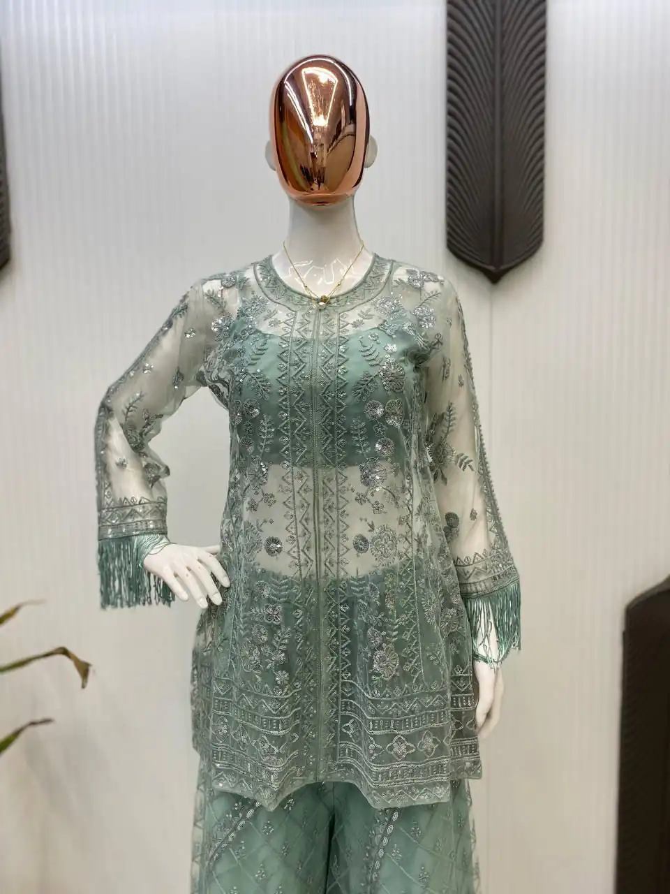 LG 1943 Pista Color Butterfly Net Sequence Embroidery Work Salwar Suit Casual, Wedding, Festive, Events . Expected Delivery  4-6 Working Days @1999/- only      | Jump Suits, Salwar suit, Designer Suits, Casual Suits, Creative suits, Palazzo Suits, Party Wear Suits, Patiala Suits, Straight Suits
