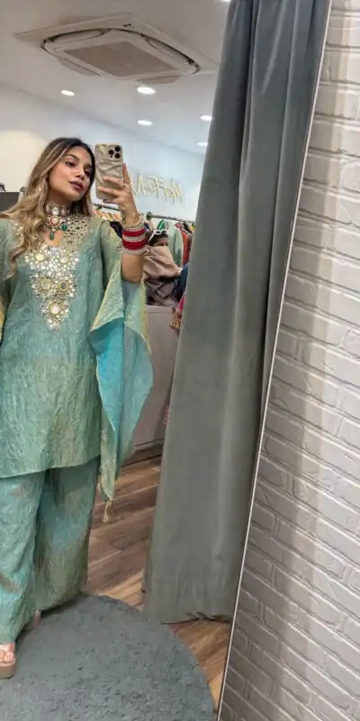LG 1890 Pista Color Fendy Embroidery With Real Mirror Work Salwar Suit Casual, Wedding, Festive, Events . Expected Delivery  4-6 Working Days @1849/- only      | Jump Suits, Salwar suit, Designer Suits, Casual Suits, Creative suits, Palazzo Suits, Party Wear Suits, Patiala Suits, Straight Suits