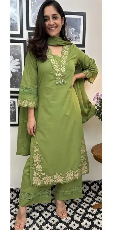 BE 385 Pista Color Rayon Slub Cotton Embroidery Wor Salwar Suit Casual, Wedding, Festive, Events . Expected Delivery  4-6 Working Days @1899/- only      | Jump Suits, Salwar suit, Designer Suits, Casual Suits, Creative suits, Palazzo Suits, Party Wear Suits, Patiala Suits, Straight Suits