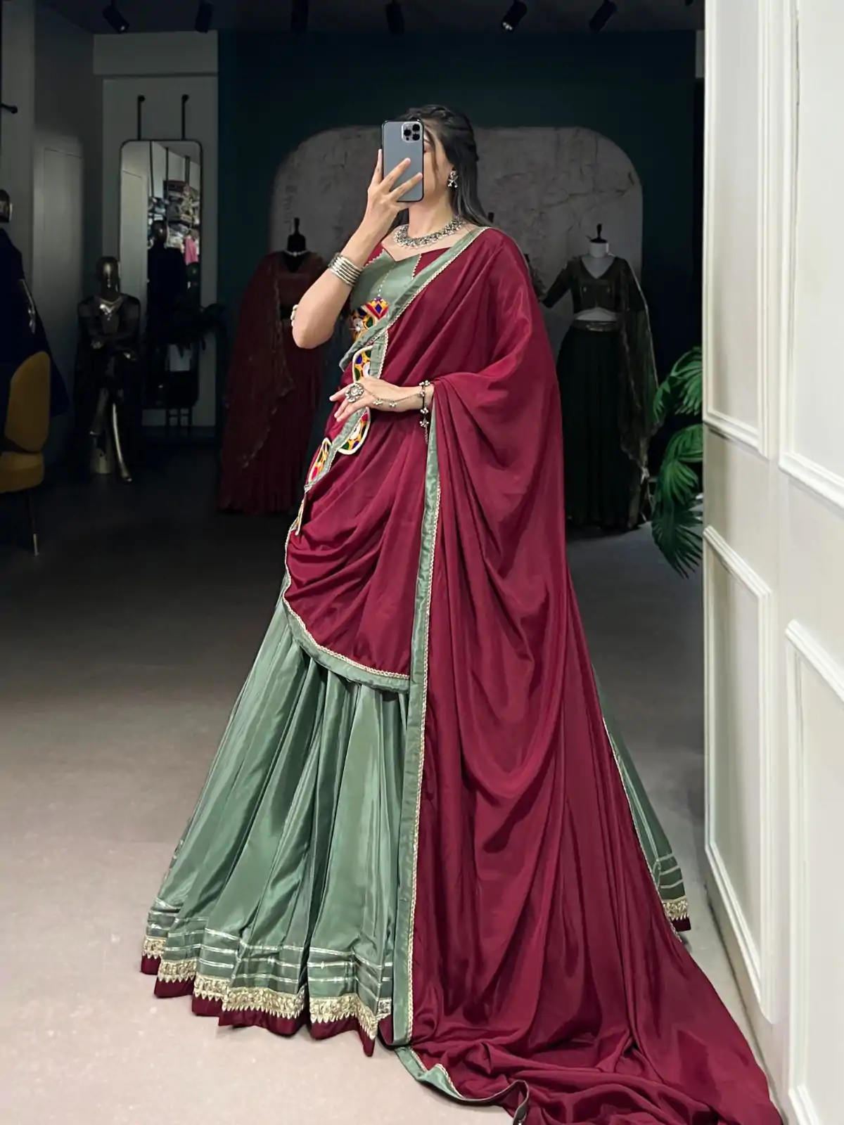 LNB 1656 Pista Color Silk Crepe Sequins Thread Embroidery Gotta Lehenga Choli Festive Party Wedding, Events etc. Delivery 4-6 Working Days @3399/- | Lehenga, Bollywood Lehenga, Creative Lehenga, Designer Lehenga, Embroidered Lehenga, Party Wear Lehenga