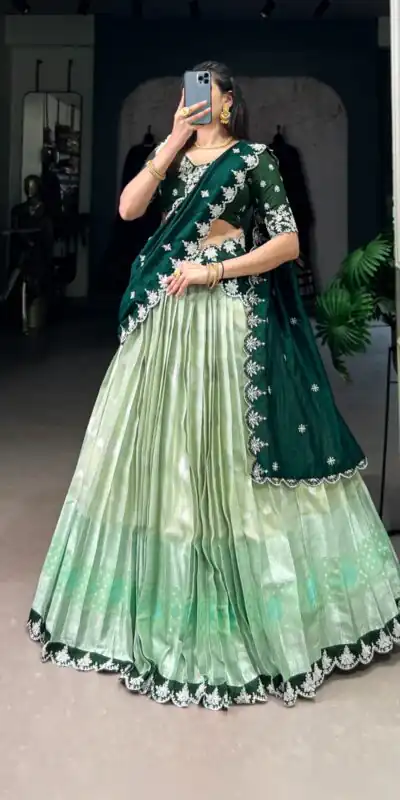 LNB 2024 Pista Color Zari Kota Weaving Work Sequins Thread Embroidery Lehenga Choli Festive Party Wedding, Events etc. Delivery 4-6 Working Days @2999/- | Lehenga, Bollywood Lehenga, Creative Lehenga, Designer Lehenga, Embroidered Lehenga, Party Wear Lehenga