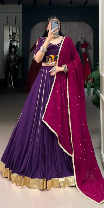 LNB 1655 Purple Color Pure Rayon Embossed Design Gotta Patti Lace Lehenga Choli Wedding, Party, Festive, Events Etc. Delivery 4-6 Working Days Rs 2799 | Lehenga, Bollywood Lehenga, Creative Lehenga, Designer Lehenga, Embroidered Lehenga, Party Wear Lehenga