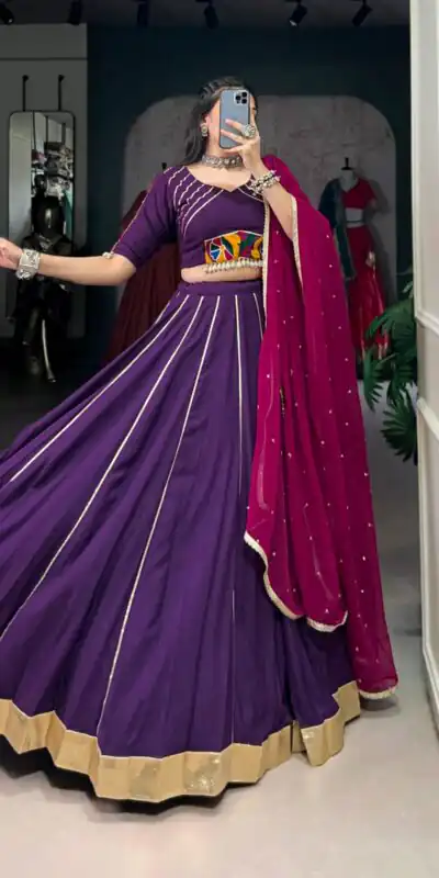 LNB 1655 Purple Color Pure Rayon Embossed Design Gotta Patti Lace Lehenga Choli Wedding, Party, Festive, Events Etc. Delivery 4-6 Working Days Rs 2799 | Lehenga, Bollywood Lehenga, Creative Lehenga, Designer Lehenga, Embroidered Lehenga, Party Wear Lehenga
