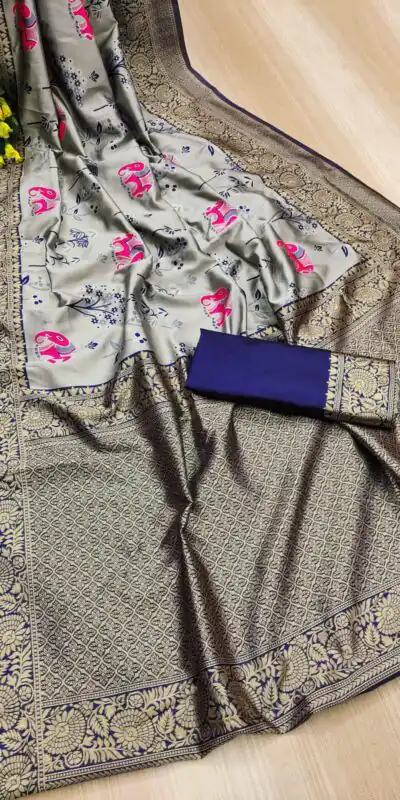 KP 6004 Purple Soft Lichi Silk Jacquard Work With Designer Work Saree. Grab it for ₹1499. Delivery 4-6 Working Days. Shop now. | Sarees, Bollywood Sarees, Creative Sarees, Designer Sarees, Embroidered Sarees, Ethnic Saree, Modern Digital sarees, Party Wear Sarees