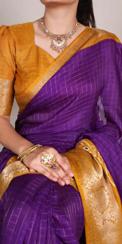 YNF 7029 Purple Color Tussar Chex Patola Print Weaving Work Border Saree Casual, Wedding, Festive, Events . Expected Delivery  4-6 Working Days @1499/- only                                | Sarees, Bollywood Sarees, Creative Sarees, Designer Sarees, Embroidered Sarees, Ethnic Saree, Modern Digital sarees, Party Wear Sarees