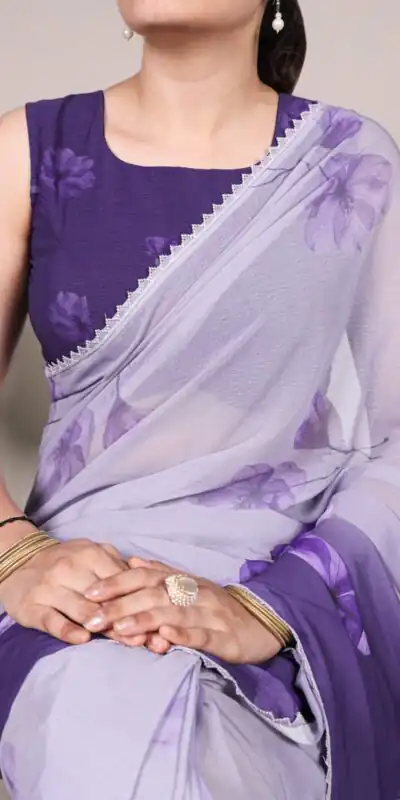 YNF 7038 Purple Color Weightless Marbal Floral Printed Lace Border Saree Casual, Wedding, Festive, Events . Expected Delivery  4-6 Working Days @1549/- only                                                                                | Sarees, Bollywood Sarees, Creative Sarees, Designer Sarees, Embroidered Sarees, Ethnic Saree, Modern Digital sarees, Party Wear Sarees