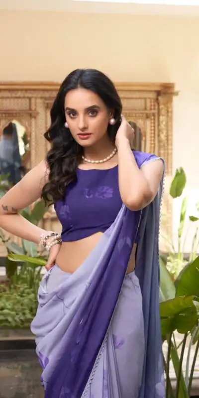 YNF 7038 Purple Color Weightless Marbal Floral Printed Lace Border Saree Casual, Wedding, Festive, Events . Expected Delivery  4-6 Working Days @1549/- only                                                                                | Sarees, Bollywood Sarees, Creative Sarees, Designer Sarees, Embroidered Sarees, Ethnic Saree, Modern Digital sarees, Party Wear Sarees