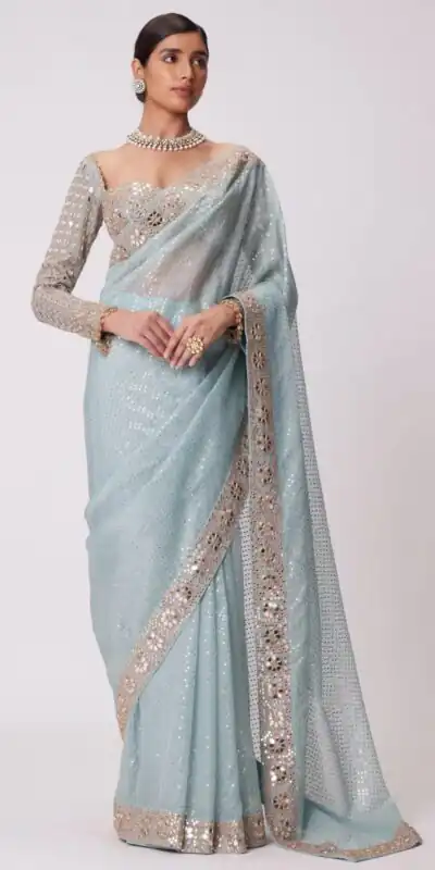 DF 3431 Sky Blue Color Faux Georgette Heavy 5mm Sequence Work Saree Casual, Wedding, Festive, Events . Expected Delivery  4-6 Working Days @1759/- only                                                                                | Sarees, Bollywood Sarees, Creative Sarees, Designer Sarees, Embroidered Sarees, Ethnic Saree, Modern Digital sarees, Party Wear Sarees