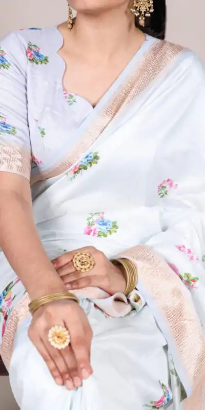 YNF 7015 Sky Blue Color Tussar Silk With Viscose Border Printed Saree Casual, Wedding, Festive, Events . Expected Delivery  4-6 Working Days @1699/- only                                                                                | Sarees, Bollywood Sarees, Creative Sarees, Designer Sarees, Embroidered Sarees, Ethnic Saree, Modern Digital sarees, Party Wear Sarees