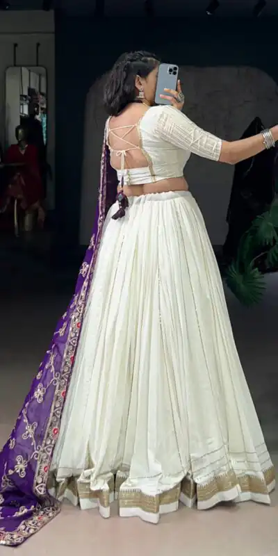 LNB 1665 White Color Pure Rayon Zari Weaving Work With Lace Touch Up Lehenga Choli Wedding, Party, Festive, Events Etc. Delivery 4-6 Working Days Rs 3399 | Lehenga, Bollywood Lehenga, Creative Lehenga, Designer Lehenga, Embroidered Lehenga, Party Wear Lehenga