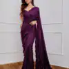 DF 3312 Wine Color Faux Georgette 5mm Sequence Embroidery Work Saree Casual, Wedding, Festive, Events . Expected Delivery  4-6 Working Days @1899/- only                                                 | Sarees, Bollywood Sarees, Creative Sarees, Designer Sarees, Embroidered Sarees, Ethnic Saree, Modern Digital sarees, Party Wear Sarees