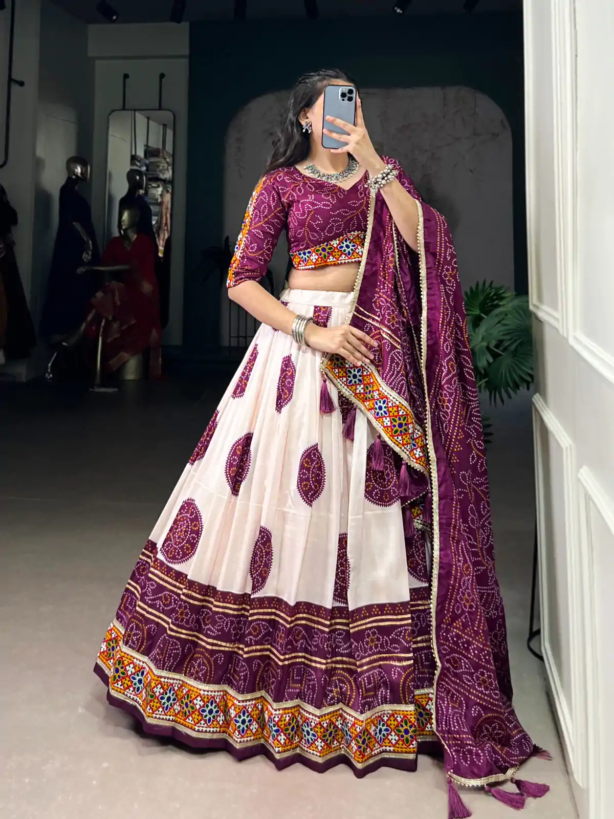 LNB 1736 Wine Color Tasar Silk Bandhej Print And Gamthi Work Lehenga Choli Wedding, Party, Festive, Events Etc. Delivery 4-6 Working Days Rs 3499 | Lehenga, Bollywood Lehenga, Creative Lehenga, Designer Lehenga, Embroidered Lehenga, Party Wear Lehenga