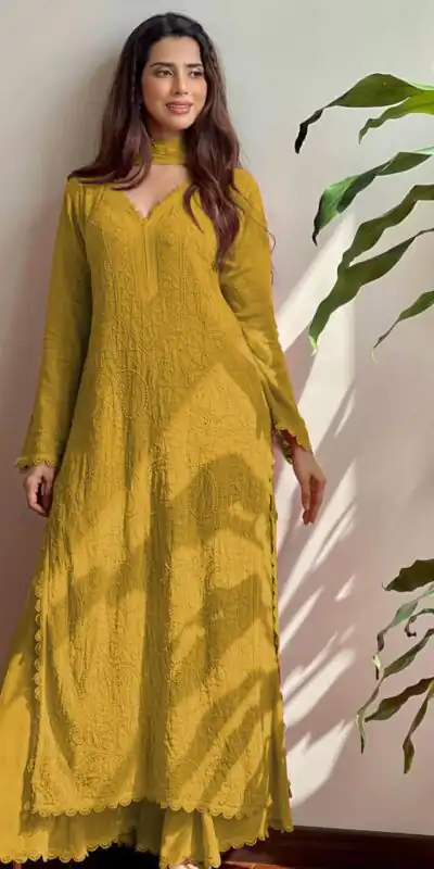 BE 170 Yellow Color Georgette Thread Embroidery Salwar Suit Wedding, Party, Festive events, etc.  Expected Delivery  4-6 Working Days @1999/- | Salwar suit, Designer Suits, Casual Suits, Creative suits, Palazzo Suits, Party Wear Suits, Patiala Suits, Straight Suits