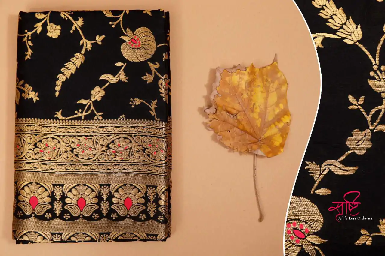 KP 1029 Black Soft Banarsari Silk Saree Perfect for Wedding, Party, Lohri, Eid, Reception – . Available at ₹1549 only. Delivery 4-6 Working | Sarees, Bollywood Sarees, Creative Sarees, Designer Sarees, Embroidered Sarees, Ethnic Saree, Modern Digital sarees, Party Wear Sarees