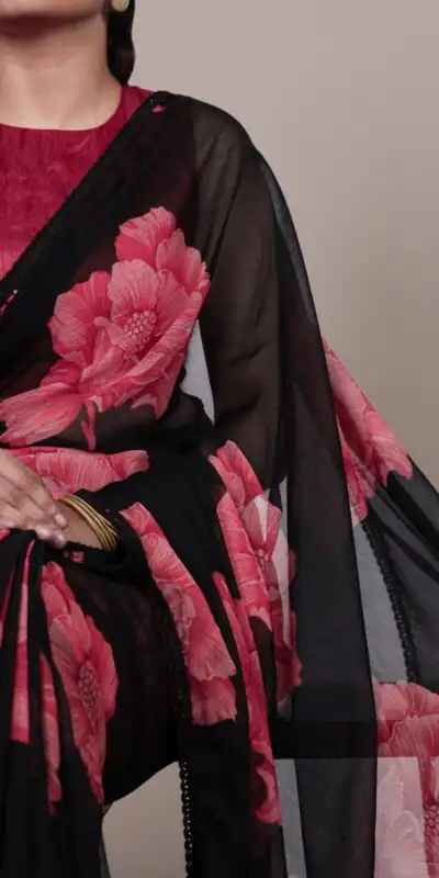 YNF 7033 Black Color Chiffon Lace Work & Lace Border Saree . Available at ₹1499 only. Delivery 4-6 Working Days. Shop now. | Sarees, Bollywood Sarees, Creative Sarees, Designer Sarees, Embroidered Sarees, Ethnic Saree, Modern Digital sarees, Party Wear Sarees