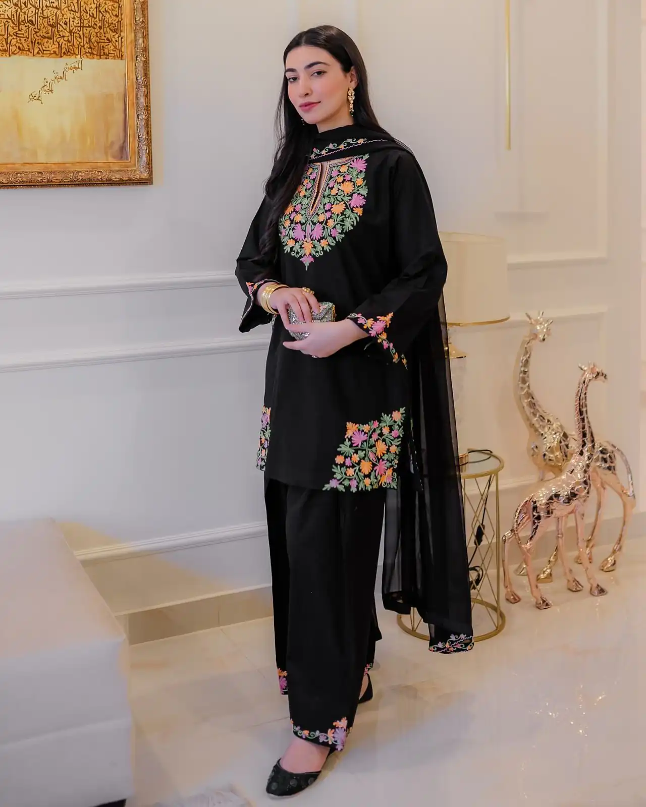 BE 402 Black in Crape Silk Embroidery Work Salwar Suit . Wedding, Party, Festive, Events, Grab it for ₹1999. Delivery 4-6 Working Days. Shop now. | Jump Suits, Salwar suit, Designer Suits, Casual Suits, Creative suits, Palazzo Suits, Party Wear Suits, Patiala Suits, Straight Suits