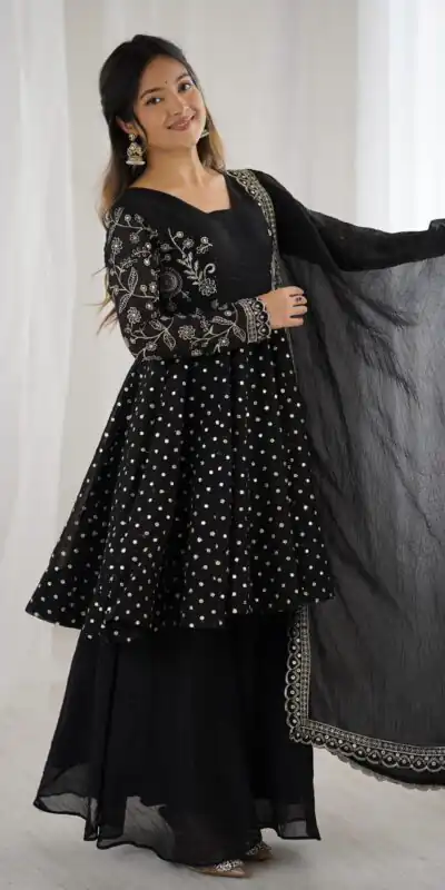 ZSR 3134 Black Crunchy Silk Salwar Suit Perfect for Wedding, Party, Sangeet, Anniversary, Housewarming Introductory Price ₹2399. Delivery 4-6 | Jump Suits, Salwar suit, Designer Suits, Casual Suits, Creative suits, Palazzo Suits, Party Wear Suits, Patiala Suits, Straight Suits