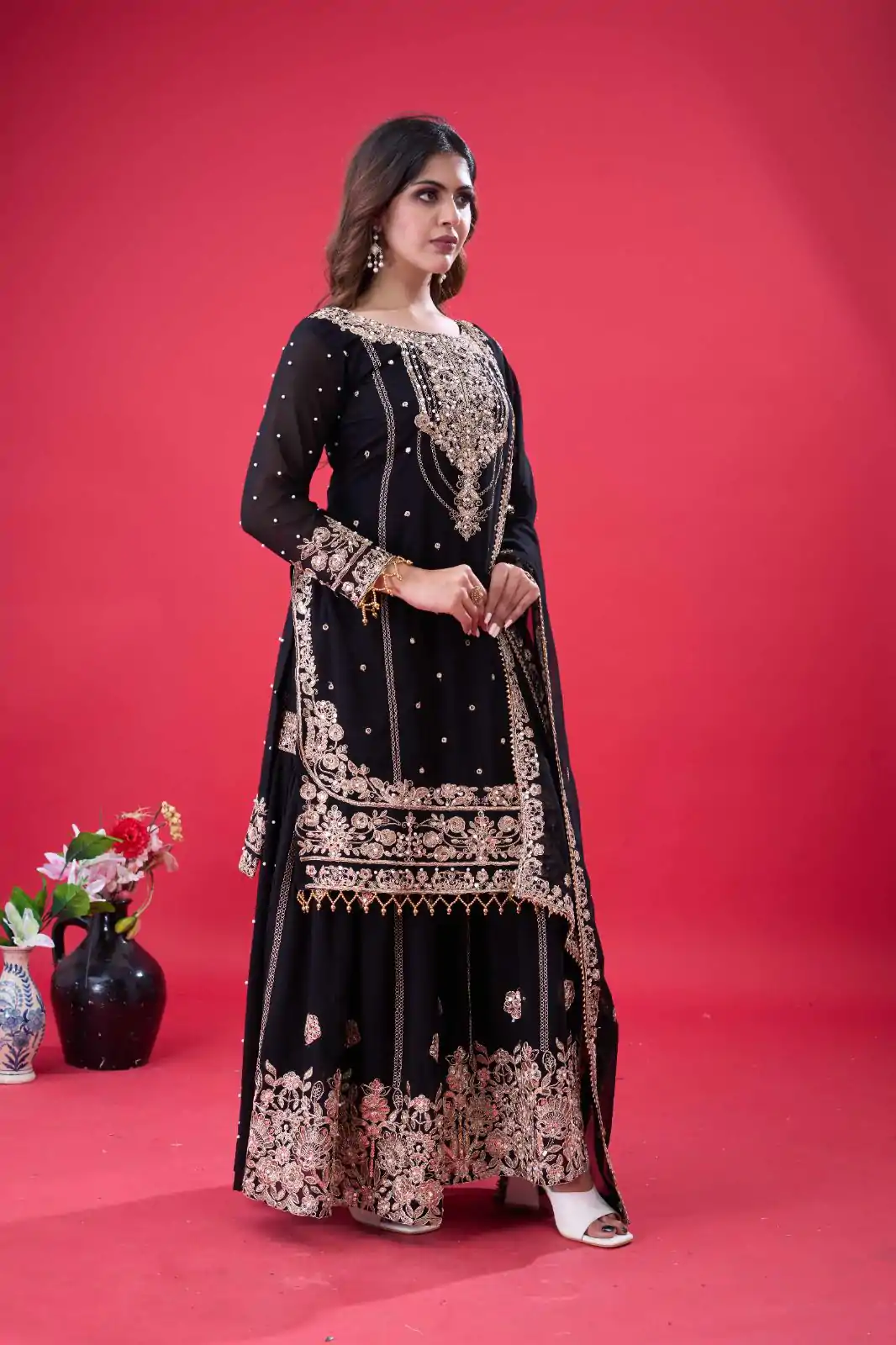SR 1688 Black Faux Georgette with Lace Work & Embroidery Work. Salwar Suit Introductory Price ₹1949. Delivery 4-6 Working Days. Shop now. | Jump Suits, Salwar suit, Designer Suits, Casual Suits, Creative suits, Palazzo Suits, Party Wear Suits, Patiala Suits, Straight Suits