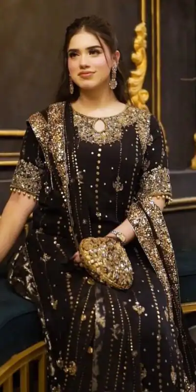 RTC 5923 Black Color Faux Georgette With Sequence Lace Work Salwar Suit Get it for ₹2049. Delivery 4-6 Working Days. Shop now. | Jump Suits, Tops & Bottoms, Track Suits, Trendy Wear, Salwar suit, Designer Suits, Casual Suits, Creative suits, Palazzo Suits, Party Wear Suits, Patiala Suits, Straight Suits