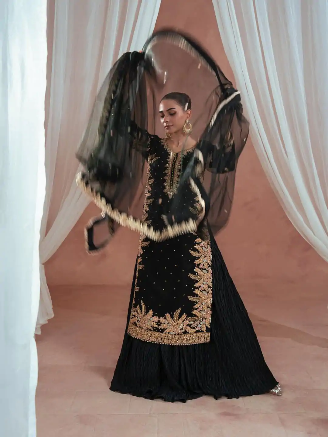 KF 1705 Black Fuax Georgette With Embroidery Work Salwar Suit . Wedding, Party, Festive, Events, Deal ₹2049. Delivery 4-6 Working Days. Shop now. | Jump Suits, Tops & Bottoms, Track Suits, Trendy Wear, Salwar suit, Designer Suits, Casual Suits, Creative suits, Palazzo Suits, Party Wear Suits, Patiala Suits, Straight Suits