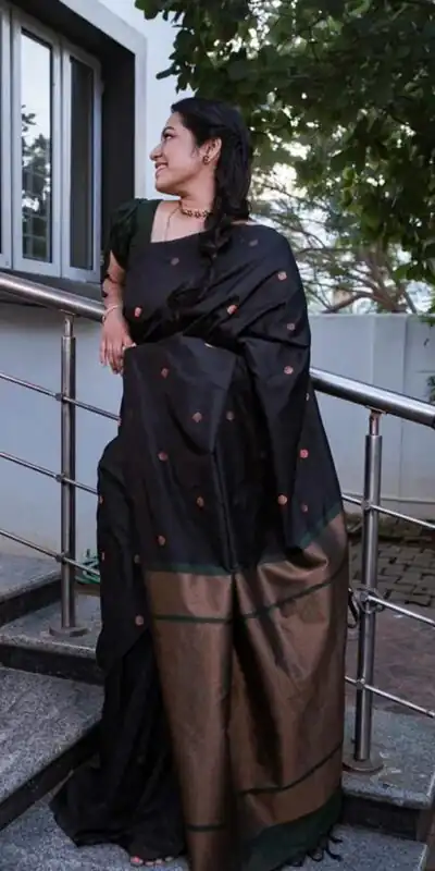 KP 5000 Black Soft Lichi Silk Saree with Designer Work. Wedding, Party, Festive, Events, Now at just ₹1249. Delivery 4-6 Working Days. Shop now. | Sarees, Bollywood Sarees, Creative Sarees, Designer Sarees, Embroidered Sarees, Ethnic Saree, Modern Digital sarees, Party Wear Sarees