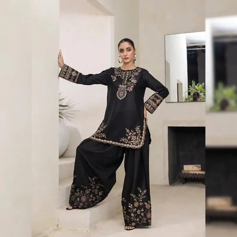 DC 107 Black Havy Natural Crep Salwar Suit Perfect for Wedding, Party, Cultural Events, Family Gatherings, Ethnic Day – . Affordable Price ₹1849. Deli | Jump Suits, Salwar suit, Designer Suits, Casual Suits, Creative suits, Palazzo Suits, Party Wear Suits, Patiala Suits, Straight Suits