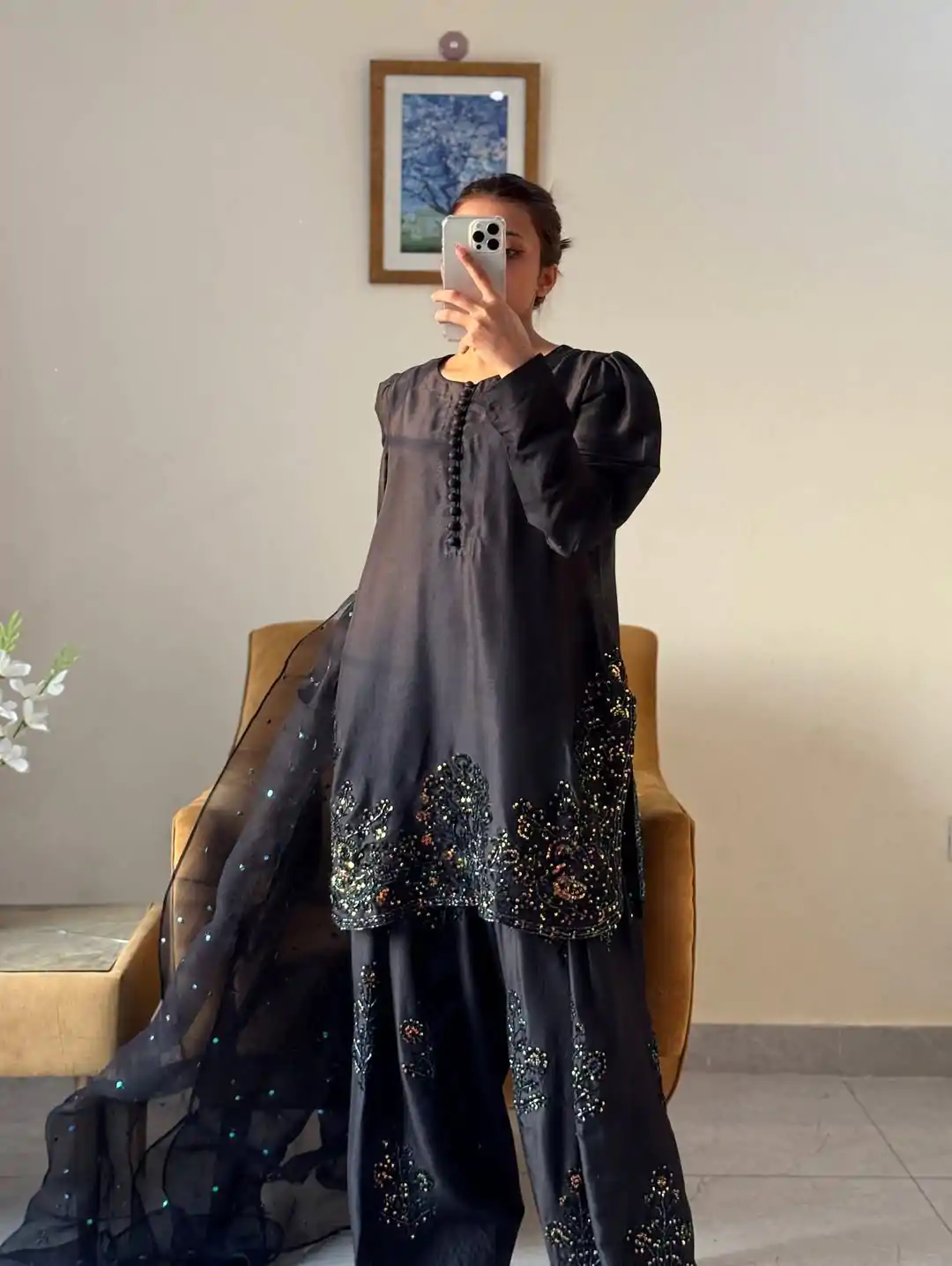 SRK 5267 Black Pure Natural Crep Silk with Embroidery Work Salwar Suit . Exclusive Offer ₹1949. Delivery 4-6 Working Days. Shop now. | Jump Suits, Salwar suit, Designer Suits, Casual Suits, Creative suits, Palazzo Suits, Party Wear Suits, Patiala Suits, Straight Suits