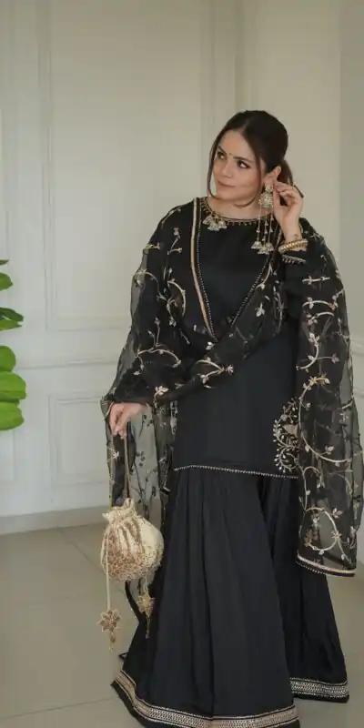 ZSR 3142 Black Pure Natural Crep With Embroidery Sequence Work Salwaar Suit Perfect for Wedding, Party, Bridal Wear, Pongal, Onam Best Price ₹1999 | Jump Suits, Tops & Bottoms, Track Suits, Trendy Wear, Salwar suit, Designer Suits, Casual Suits, Creative suits, Palazzo Suits, Party Wear Suits, Patiala Suits, Straight Suits