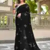 BT 1104 Black Natural silk with Thread Embroidery & Embroidery Work Saree . Now at just ₹1549. Delivery 4-6 Working Days. Shop now. | Sarees, Bollywood Sarees, Creative Sarees, Designer Sarees, Embroidered Sarees, Ethnic Saree, Modern Digital sarees, Party Wear Sarees