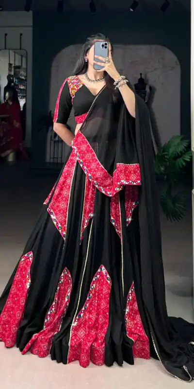 LNB 1683 Black Pure Rayon with Mirror Work & Gamthi Work Lehenga Choli . Introductory Price ₹3949. Delivery 4-6 Working Days. Shop now. | Lehenga, Bollywood Lehenga, Creative Lehenga, Designer Lehenga, Embroidered Lehenga, Party Wear Lehenga