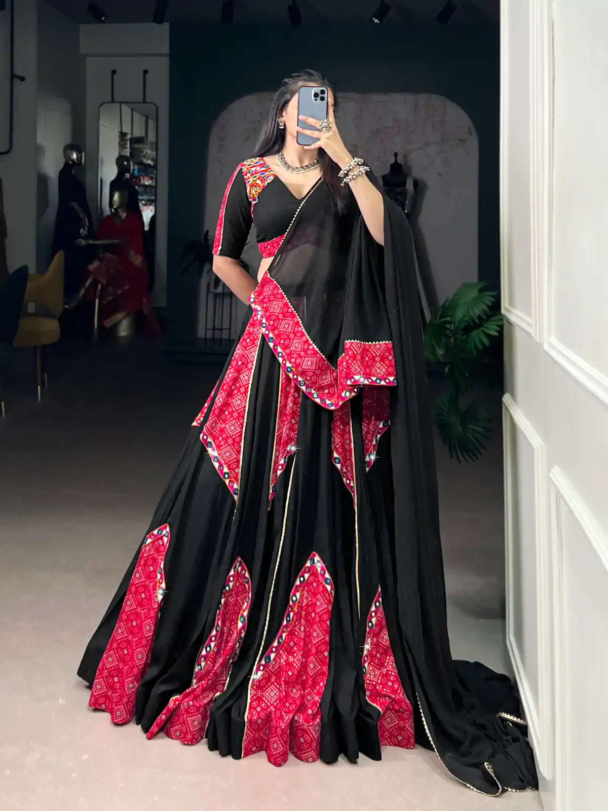 LNB 1683 Black Pure Rayon with Mirror Work & Gamthi Work Lehenga Choli . Introductory Price ₹3949. Delivery 4-6 Working Days. Shop now. | Lehenga, Bollywood Lehenga, Creative Lehenga, Designer Lehenga, Embroidered Lehenga, Party Wear Lehenga