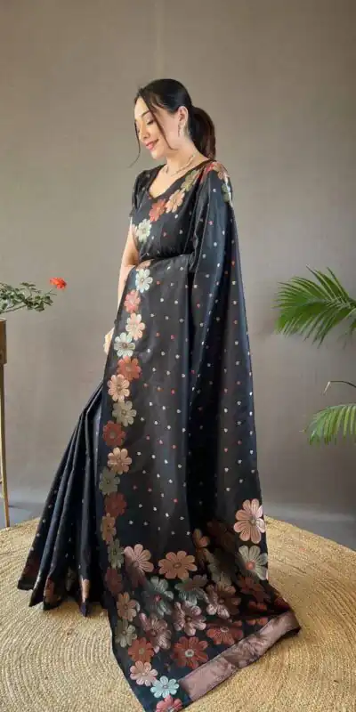 KP 6003 Black Soft Lichi Silk Cloth Lace Work & Lace Border Saree in Best Price ₹1399. Delivery 4-6 Working Days. Shop now. | Sarees, Bollywood Sarees, Creative Sarees, Designer Sarees, Embroidered Sarees, Ethnic Saree, Modern Digital sarees, Party Wear Sarees
