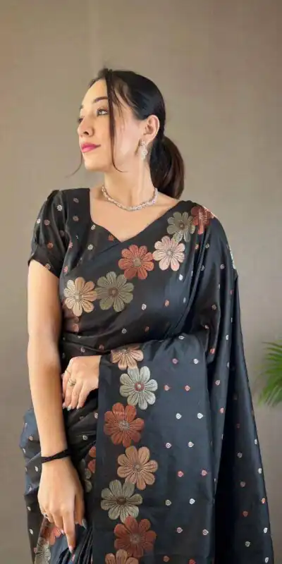 KP 6003 Black Soft Lichi Silk Cloth Lace Work & Lace Border Saree in Best Price ₹1399. Delivery 4-6 Working Days. Shop now. | Sarees, Bollywood Sarees, Creative Sarees, Designer Sarees, Embroidered Sarees, Ethnic Saree, Modern Digital sarees, Party Wear Sarees