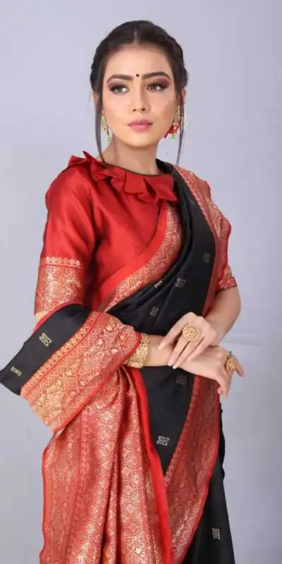 KP 3032 Black  Color Soft Lichi Silk Jacquard On All Over Saree Casual, Party Wear, Wedding, Events Etc. Expected Delivery 4-6 Working Days @1449/- | Sarees, Bollywood Sarees, Creative Sarees, Designer Sarees, Embroidered Sarees, Ethnic Saree, Modern Digital sarees, Party Wear Sarees